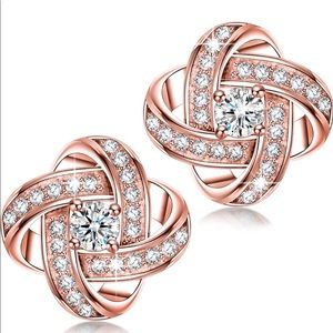 Rose Gold 5A  CZ Earrings